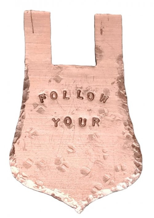 Judy Larson's Easy No Solder Hinges - , General Education, , stamp the words on the metal